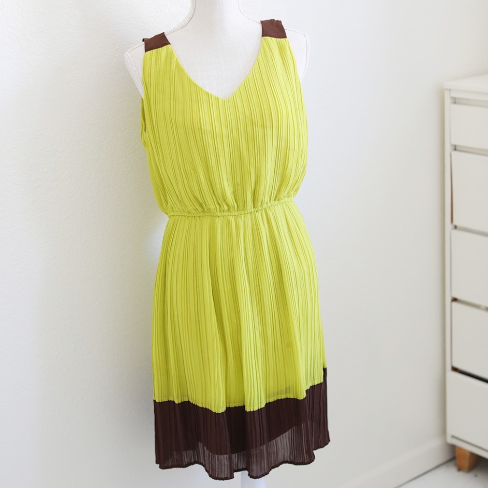 Antonio Melani Lime Green Pleated Dress